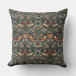 William Morris  Strawberry Thief Birds Blue Kussen