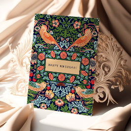 William Morris Strawberry Thief Birthday Kaart