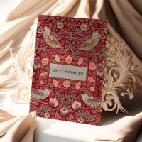 William Morris Strawberry Thief Birthday Kaart