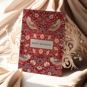 William Morris Strawberry Thief Birthday Kaart