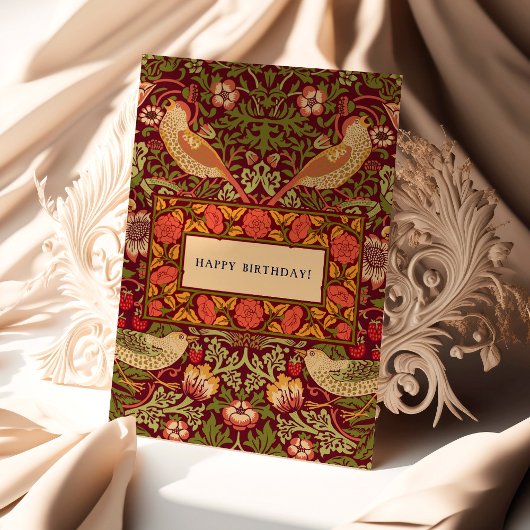 William Morris Strawberry Thief Birthday Kaart