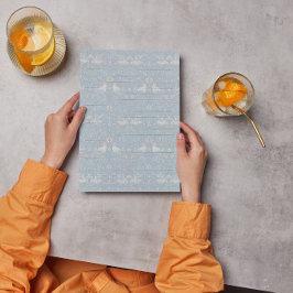 William Morris Strawberry Thief Blue  gevoerd Briefhoofd