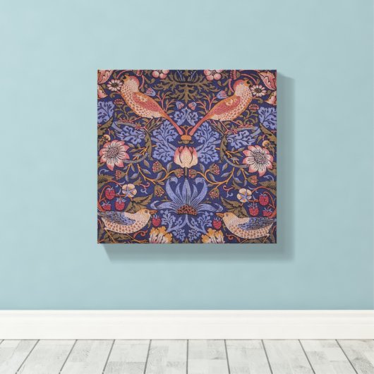 William Morris Strawberry Thief Canvas Afdruk (Insitu (Houten vloer))