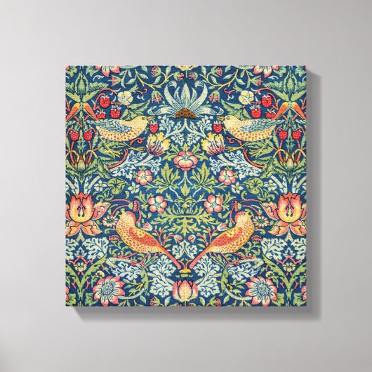 William Morris - Strawberry Thief Canvas Afdruk (Voorkant)