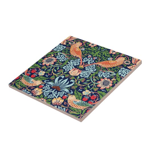 William Morris Strawberry Thief Ceramic Tegel Tegeltje (Zijkant)