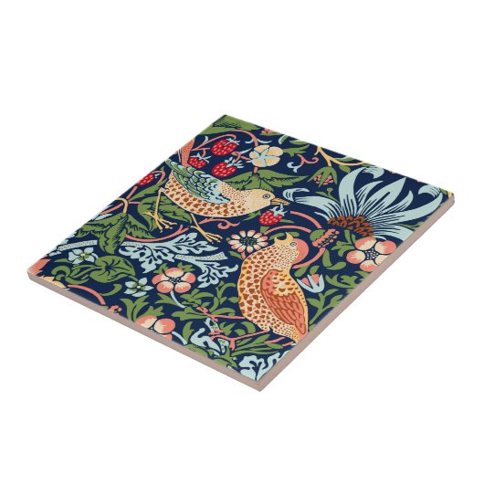 William Morris Strawberry Thief Ceramic Tegel Tegeltje (Zijkant)