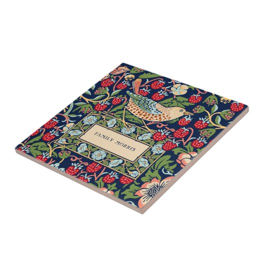 William Morris Strawberry Thief Ceramic Tile Tegeltje (Zijkant)
