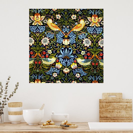 William Morris - Strawberry Thief Classic Poster (Keuken)
