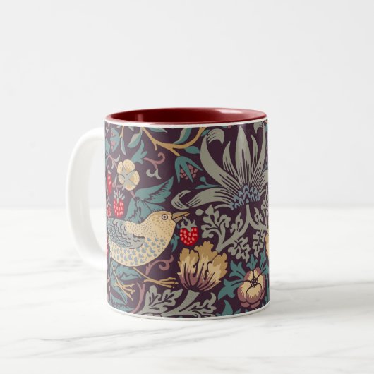 William Morris Strawberry Thief Coffee Mok (Voorkant links)