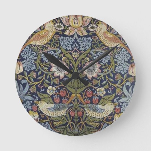 William Morris Strawberry Thief Design 1883 Ronde Klok (Voorkant)