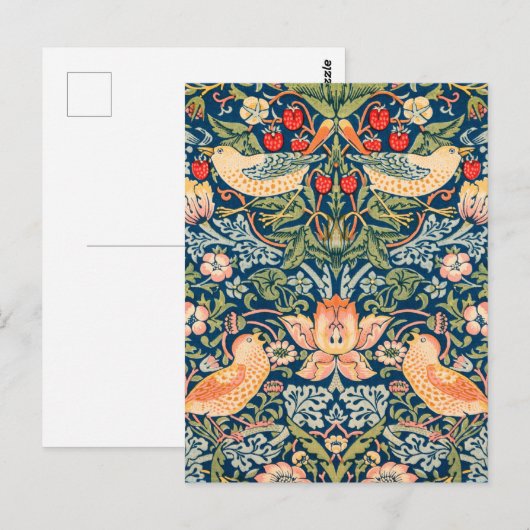 William Morris Strawberry Thief Design Briefkaart (Voorkant / Achterkant)
