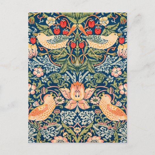 William Morris Strawberry Thief Design Briefkaart (Voorkant)