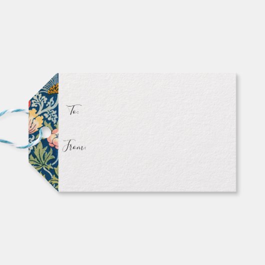  William Morris "Strawberry Thief"-design Cadeaulabel (Achterkant Horizontaal)