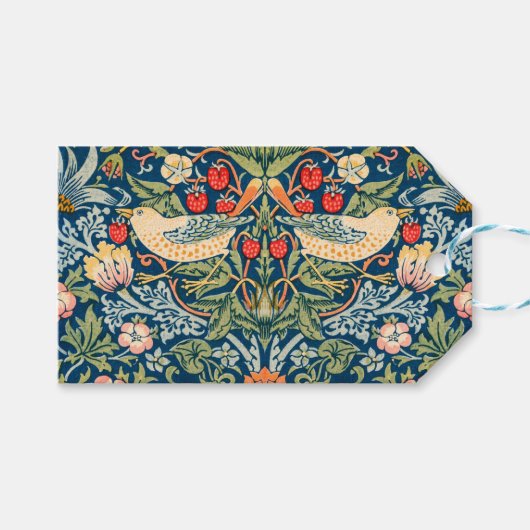  William Morris "Strawberry Thief"-design Cadeaulabel (Voorkant (Horizontaal))