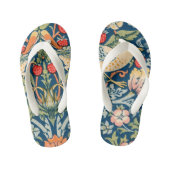 William Morris "Strawberry Thief"-design Kinder Teenslippers (Voetbed)