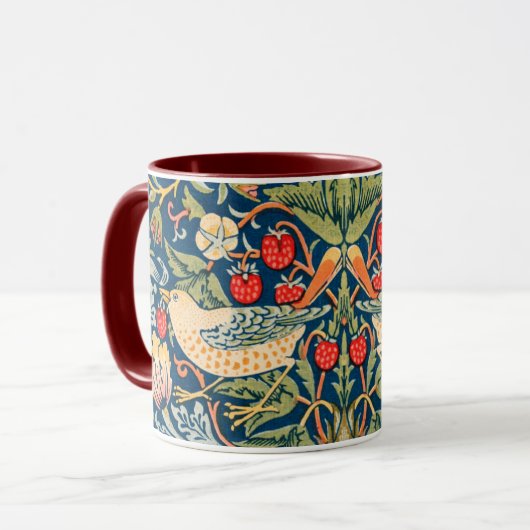 William Morris Strawberry Thief Design Mok (Voorkant links)