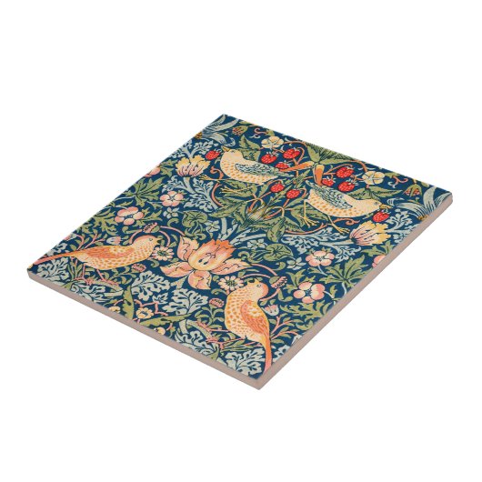 William Morris Strawberry Thief Design Tegeltje (Zijkant)