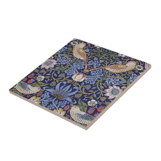 William Morris Strawberry Thief Design Tile Tegeltje (Zijkant)