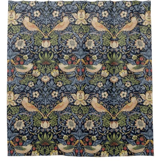 William Morris Strawberry Thief Douchegordijn (Voorkant)