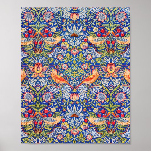 William Morris Strawberry thief famous painting Poster (Voorkant)