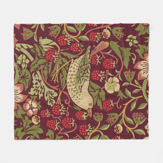 William Morris Strawberry Thief Fleece Blanket (Voorkant (Horizontaal))