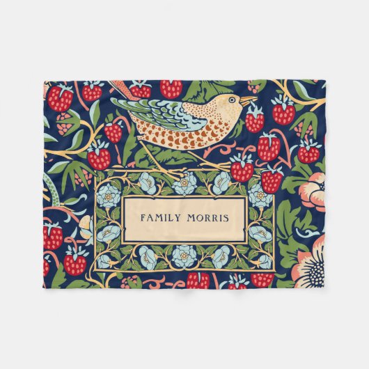 William Morris Strawberry Thief Fleece Blanket (Voorkant (Horizontaal))