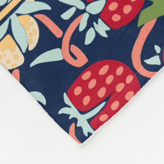 William Morris Strawberry Thief Fleece Blanket (Hoek)