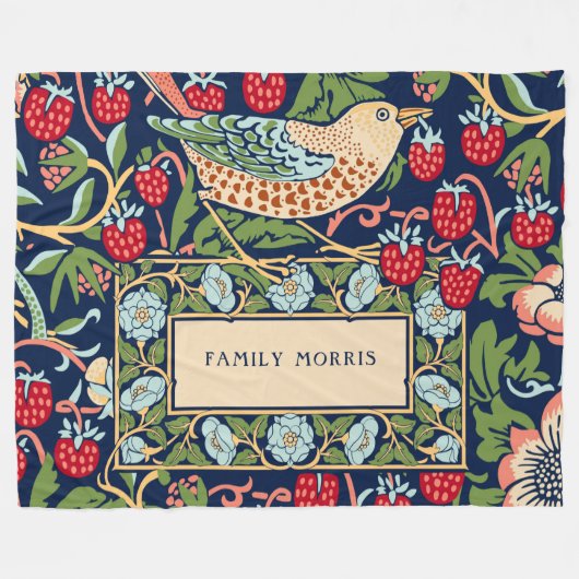 William Morris Strawberry Thief Fleece Blanket (Voorkant (Horizontaal))