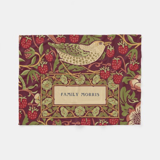 William Morris Strawberry Thief Fleece Blanket (Voorkant (Horizontaal))