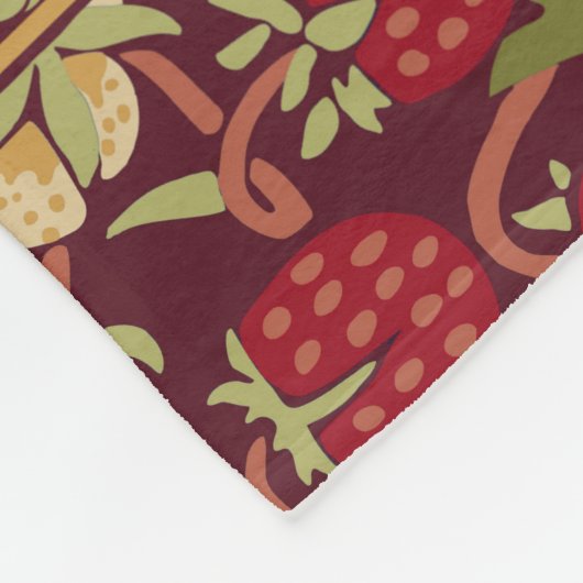 William Morris Strawberry Thief Fleece Blanket (Hoek)