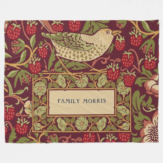William Morris Strawberry Thief Fleece Blanket (Voorkant (Horizontaal))
