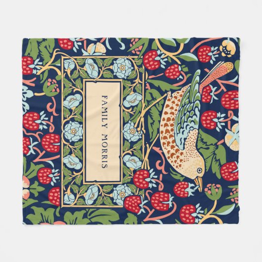 William Morris Strawberry Thief Fleece Blanket (Voorkant (Horizontaal))