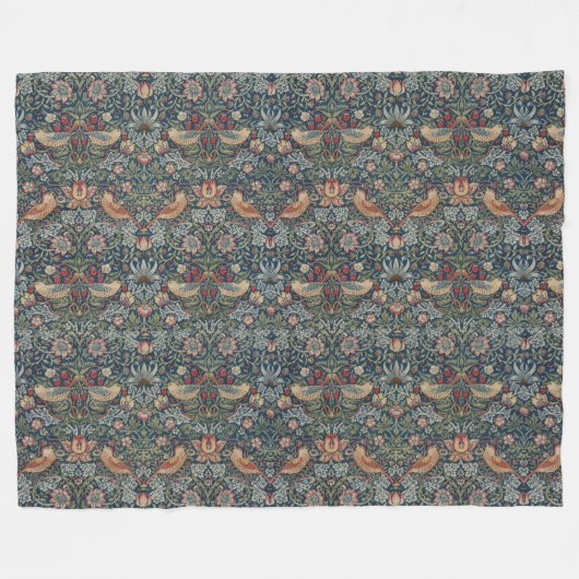  William Morris Strawberry Thief Fleece Deken (Voorkant (Horizontaal))