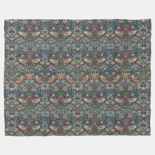  William Morris Strawberry Thief Fleece Deken (Voorkant (Horizontaal))