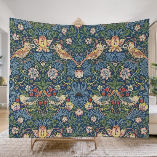 William Morris Strawberry Thief Fleece Deken