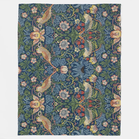 William Morris Strawberry Thief Fleece Deken (Voorkant)