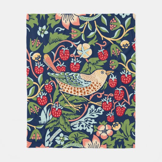 William Morris Strawberry Thief Fleece Deken (Voorkant)