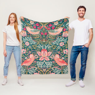 William Morris Strawberry Thief Fleece Deken