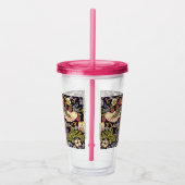 William Morris Strawberry Thief Floral Art Nouveau Acryl Drinkbeker (Rechts)