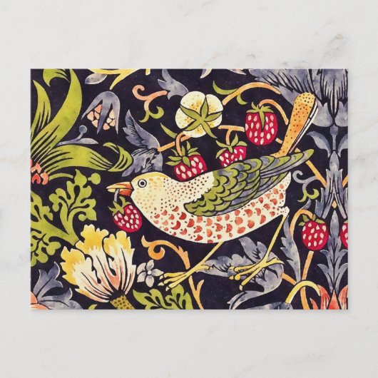 William Morris Strawberry Thief Floral Art Nouveau Briefkaart (Voorkant)