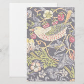 William Morris Strawberry Thief Floral Art Nouveau Briefpapier (Voorkant / Achterkant)