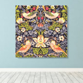 William Morris Strawberry Thief Floral Art Nouveau Canvas Afdruk (Insitu (Houten vloer))