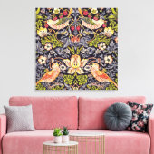 William Morris Strawberry Thief Floral Art Nouveau Canvas Afdruk (Insitu (Woonkamer))