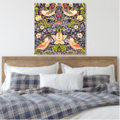 William Morris Strawberry Thief Floral Art Nouveau Canvas Afdruk (Insitu (Slaapkamer))