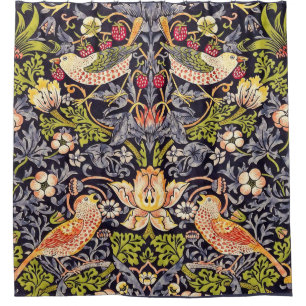 William Morris Strawberry Thief Floral Art Nouveau Douchegordijn