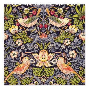William Morris Strawberry Thief Floral Art Nouveau Foto Afdruk