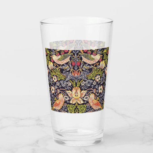 William Morris Strawberry Thief Floral Art Nouveau Glas (Achterkant)