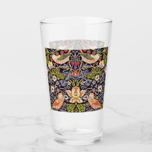 William Morris Strawberry Thief Floral Art Nouveau Glas (Voorkant)