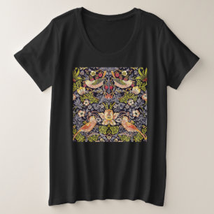 William Morris Strawberry Thief Floral Art Nouveau Grote Maat T-shirt
