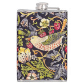 William Morris Strawberry Thief Floral Art Nouveau Heupfles (Achterkant)